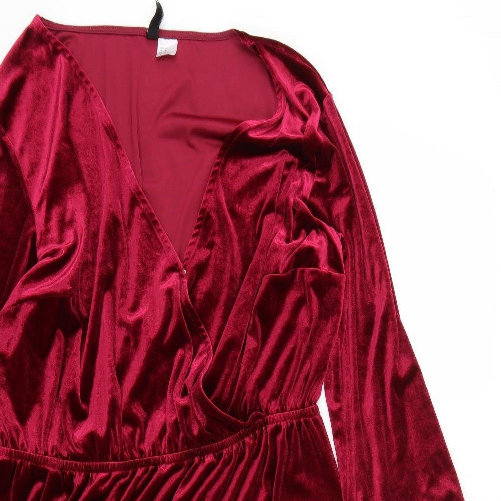 H&M Womens Red   Wrap Dress  Size 18