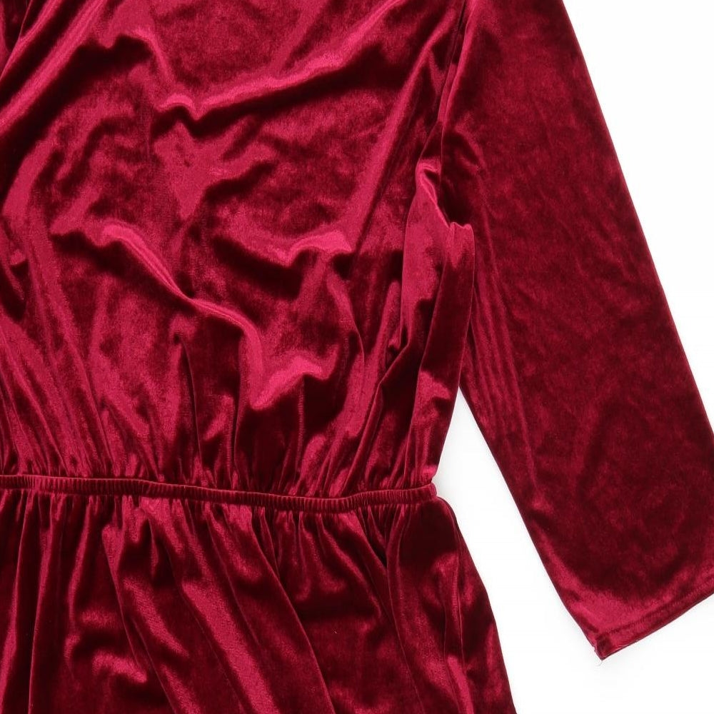 H&M Womens Red   Wrap Dress  Size 18