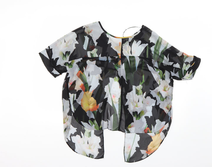 Topshop Womens Multicoloured Floral Basic Blouse Size 8