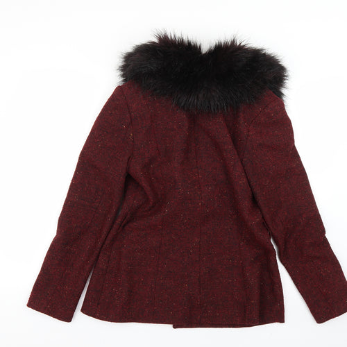 H&M Womens Red   Overcoat Coat Size 6