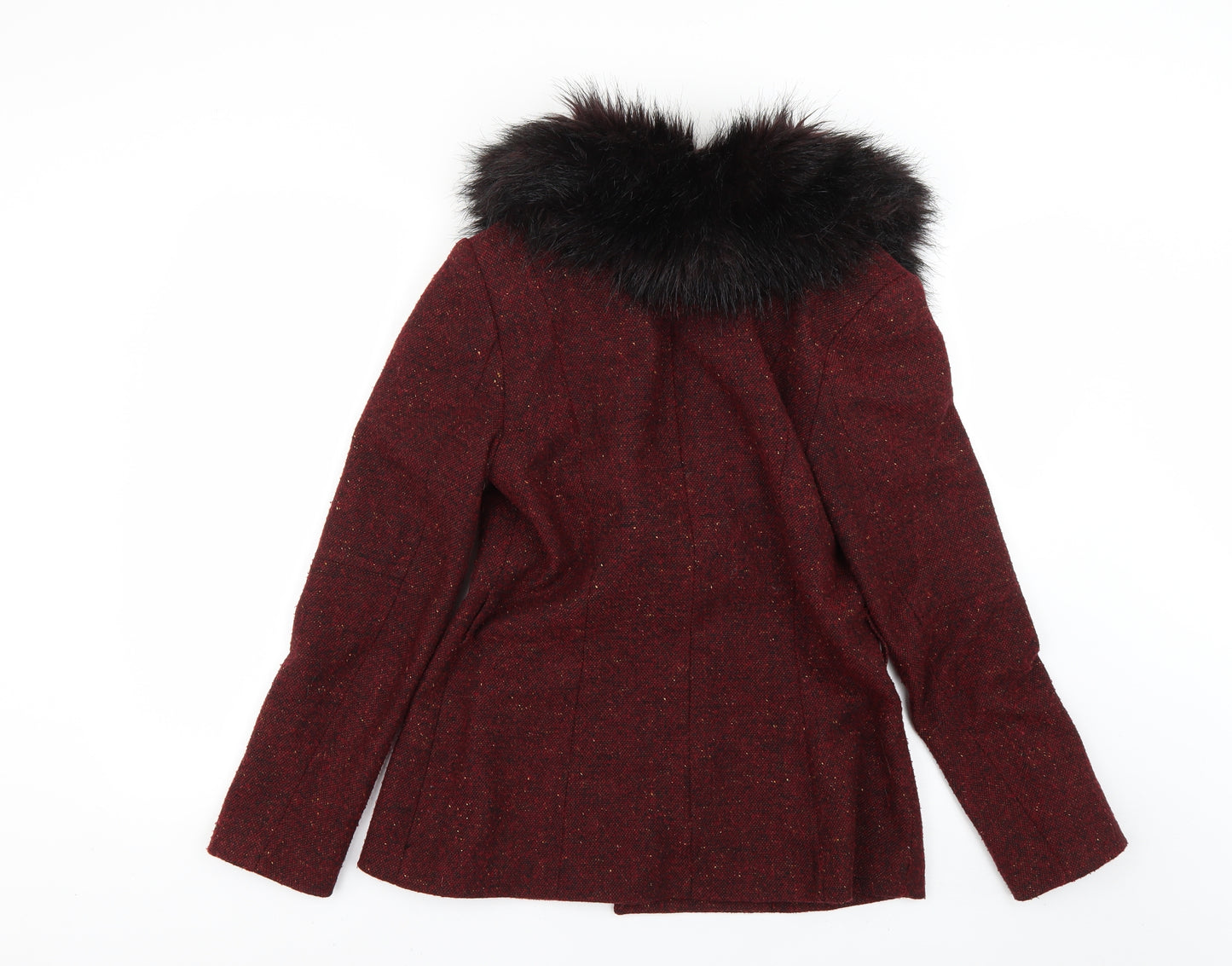 H&M Womens Red   Overcoat Coat Size 6