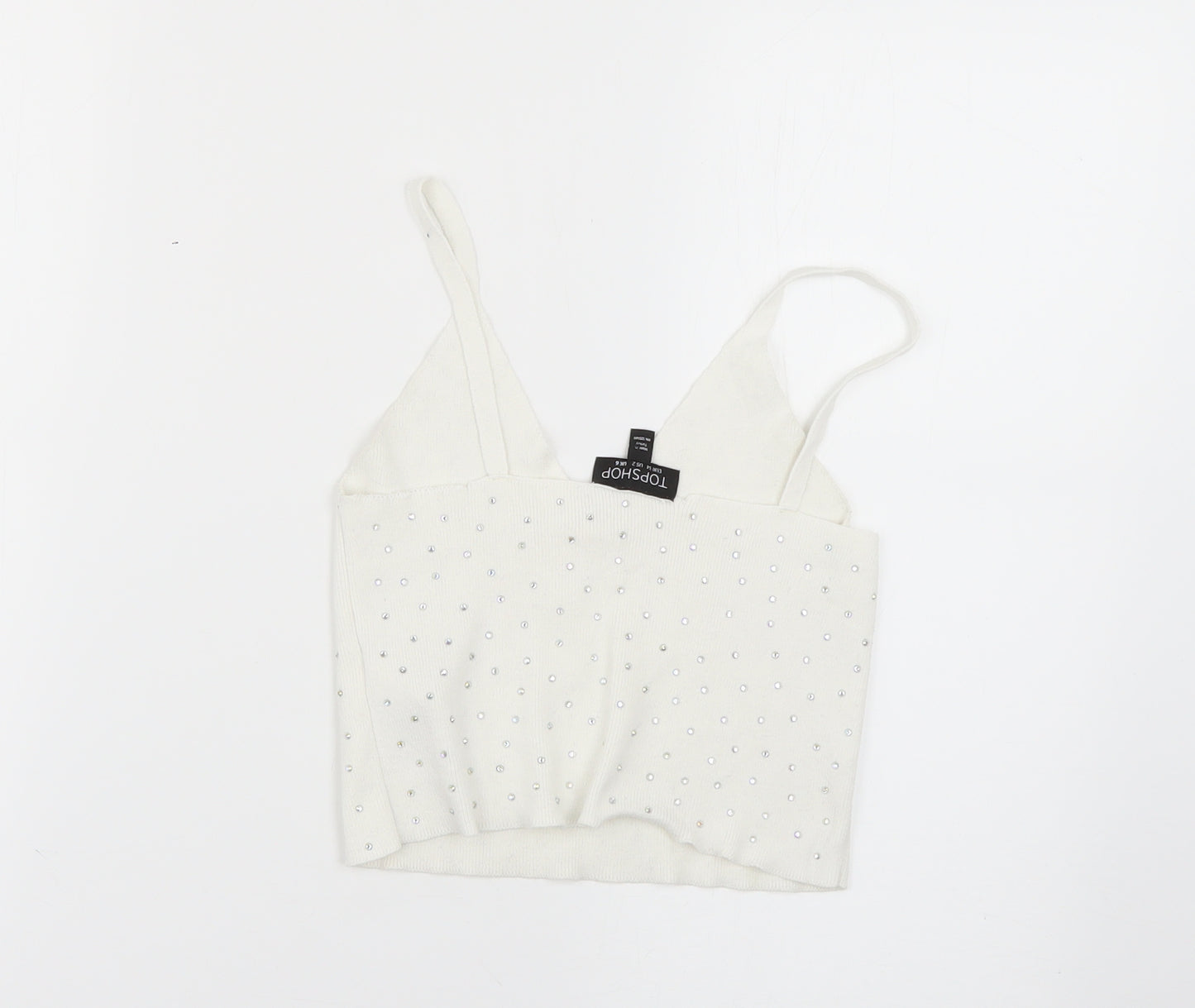 Topshop Womens White   Basic T-Shirt Size 8