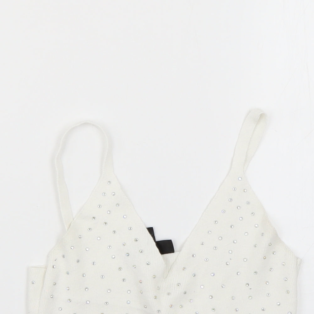 Topshop Womens White   Basic T-Shirt Size 8