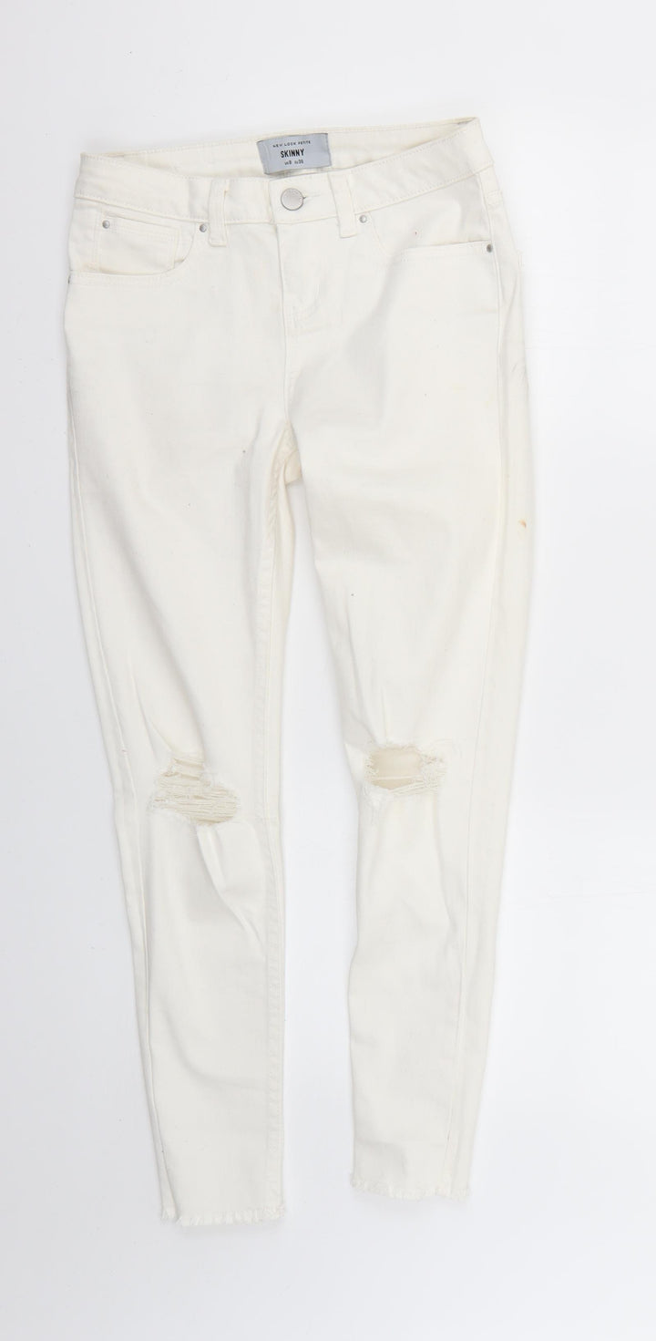 New Look Womens White Skinny Jeans Size 8 L25 in