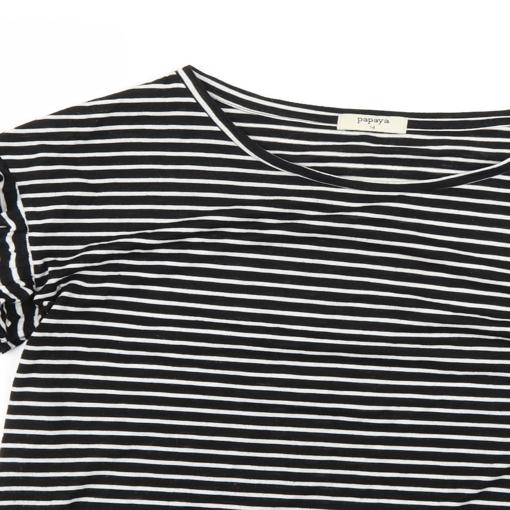 Papaya Womens Multicoloured Striped  Basic T-Shirt Size 14