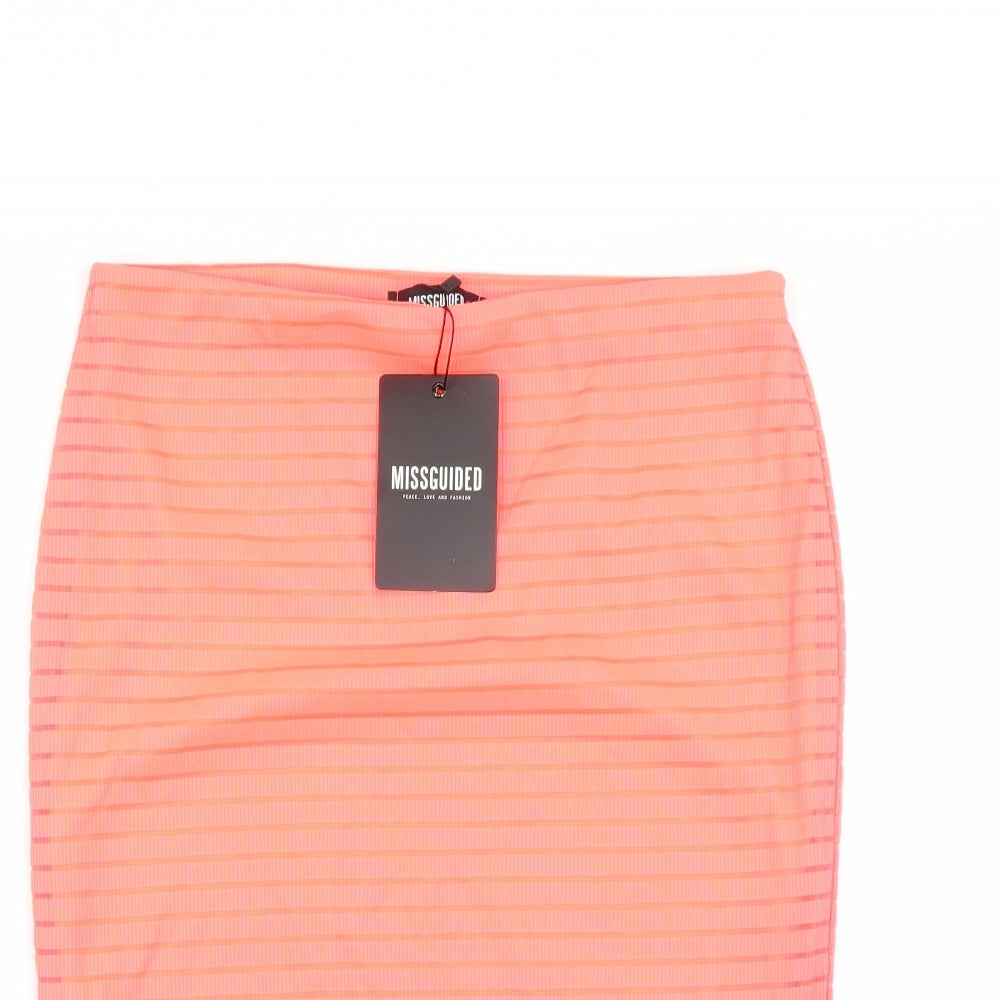 Missguided Womens Orange   Straight & Pencil Skirt Size 14