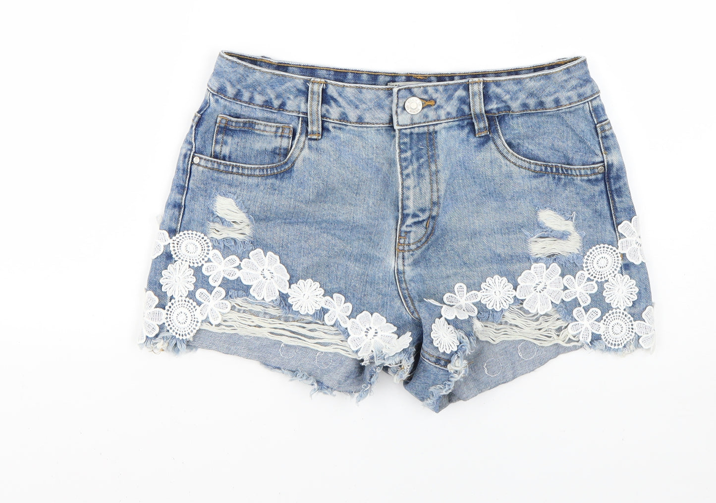 Denim & Co. Womens Blue   Cut-Off Shorts Size 10