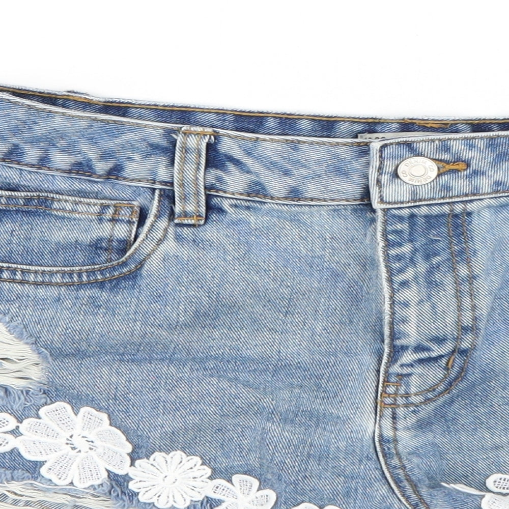 Denim & Co. Womens Blue   Cut-Off Shorts Size 10