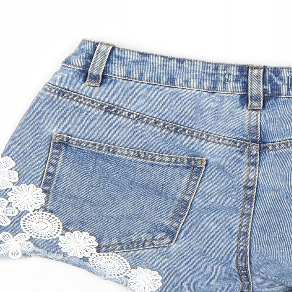 Denim & Co. Womens Blue   Cut-Off Shorts Size 10
