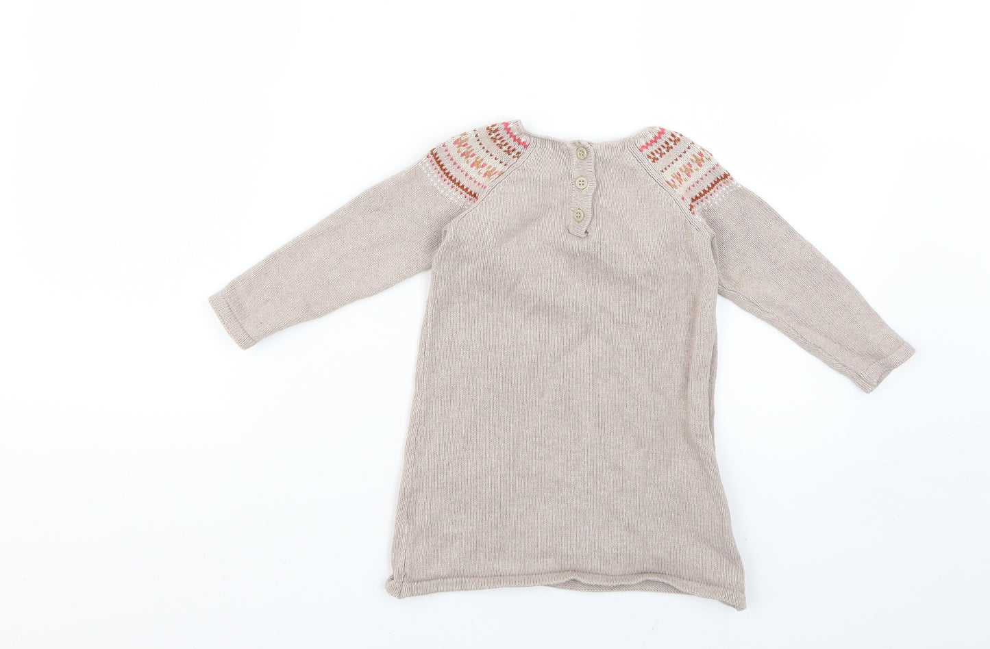 NEXT  Brown Geometric  Jumper Dress  Size 12-18 Months