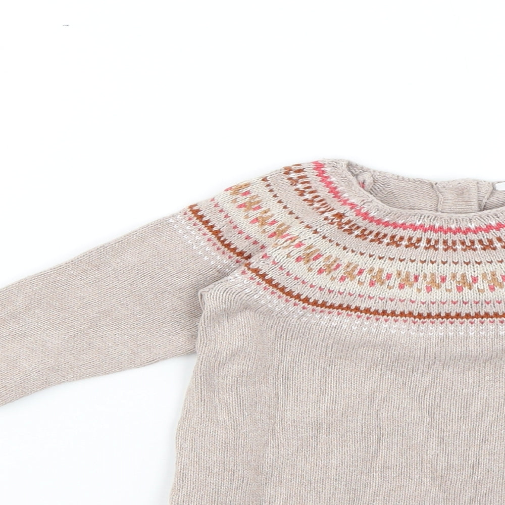 NEXT  Brown Geometric  Jumper Dress  Size 12-18 Months
