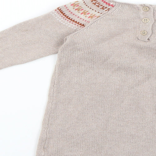 NEXT  Brown Geometric  Jumper Dress  Size 12-18 Months