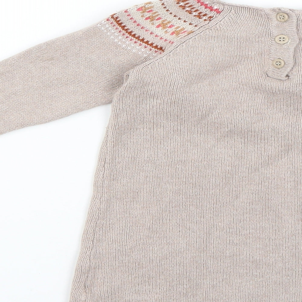 NEXT  Brown Geometric  Jumper Dress  Size 12-18 Months