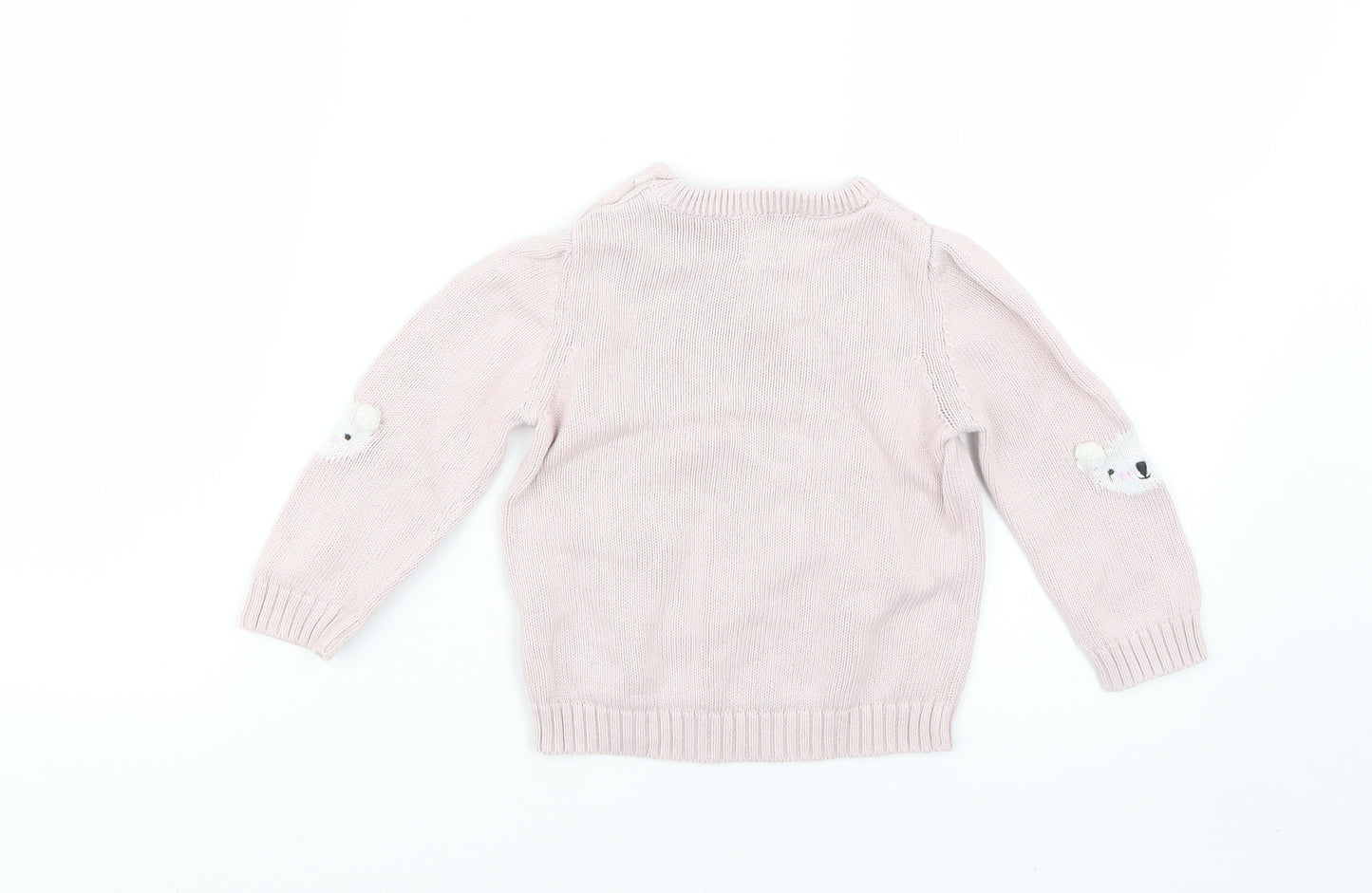 John Lewis Baby Pink Geometric  Pullover Jumper Size 12-18 Months