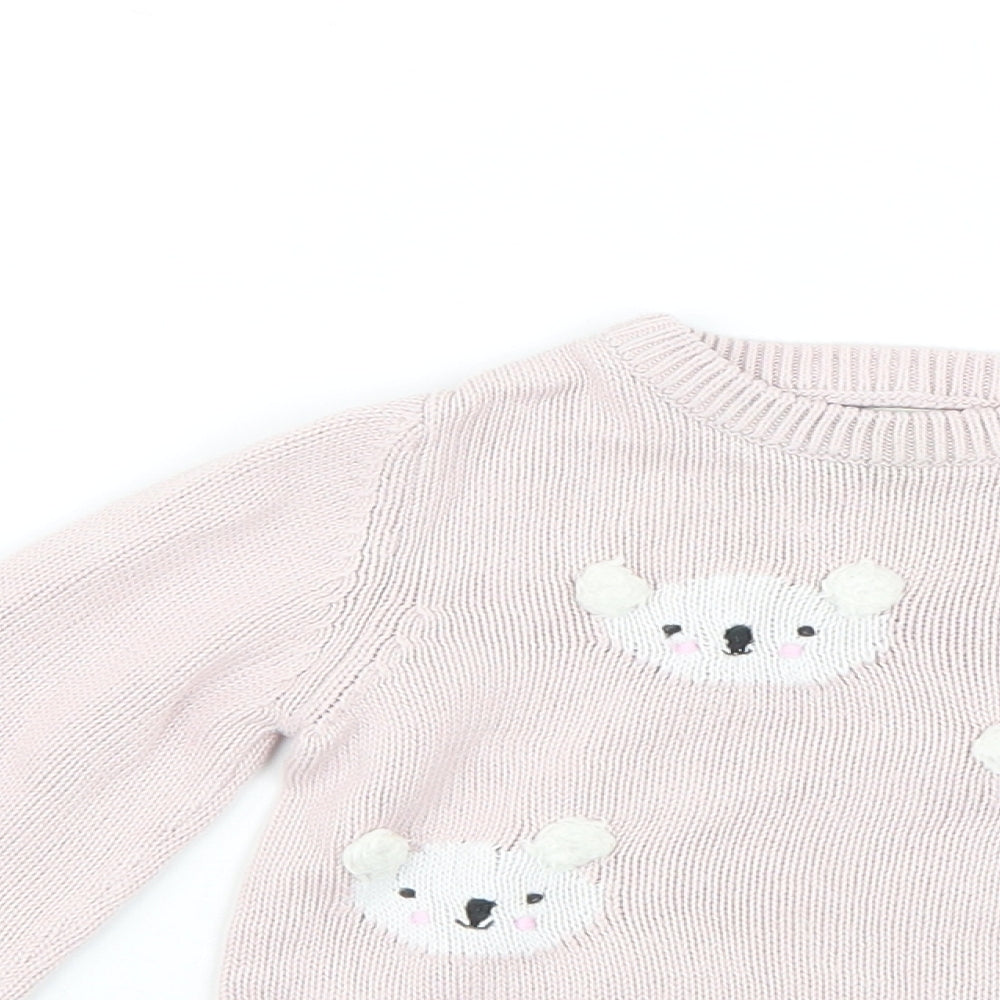 John Lewis Baby Pink Geometric  Pullover Jumper Size 12-18 Months