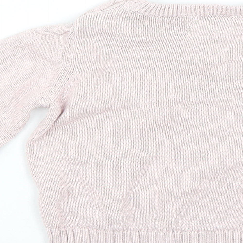 John Lewis Baby Pink Geometric  Pullover Jumper Size 12-18 Months