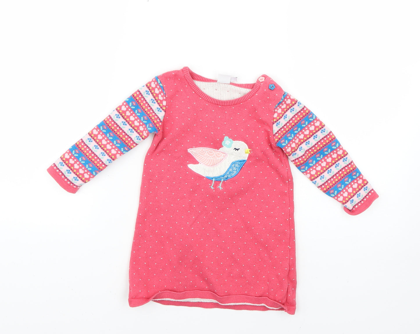 Mini Club Baby Multicoloured Geometric  Jumper Dress  Size 12-18 Months
