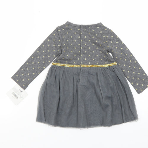 Baby Grey Polka Dot  Fit & Flare  Size 12 Months