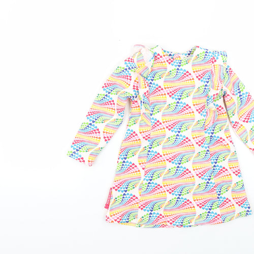 Preworn Girls Multicoloured Geometric  Fit & Flare  Size 2-3 Years