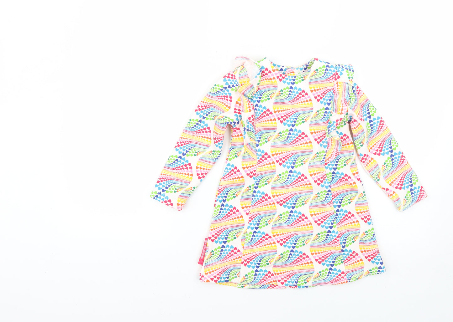 Preworn Girls Multicoloured Geometric  Fit & Flare  Size 2-3 Years