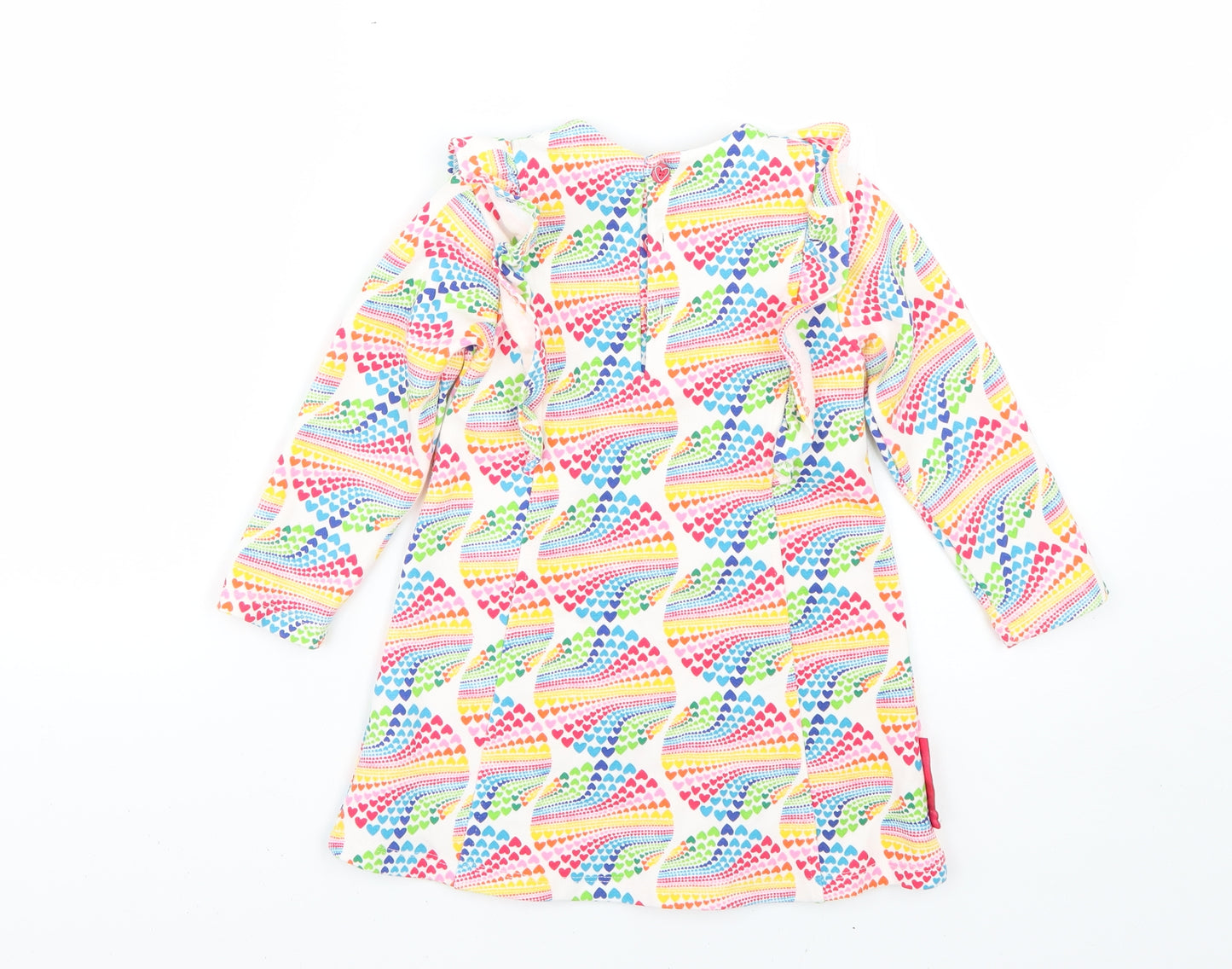 Preworn Girls Multicoloured Geometric  Fit & Flare  Size 2-3 Years