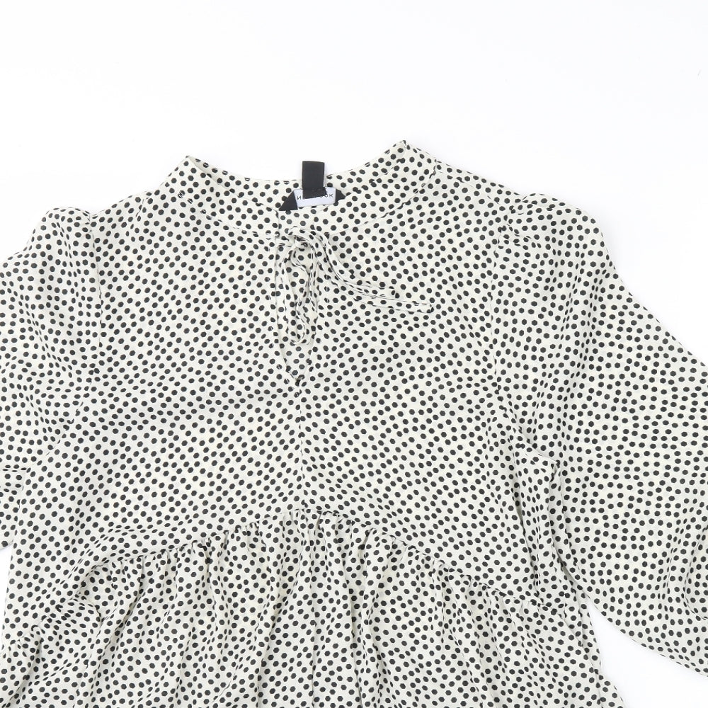 New Look Womens Ivory Polka Dot  Basic Blouse Size 14