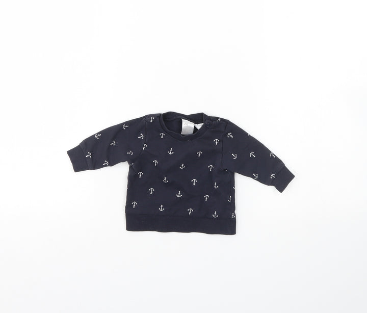 H&M Baby Blue Spotted Pullover Jumper Size 0-3 Months - Up to 1 month