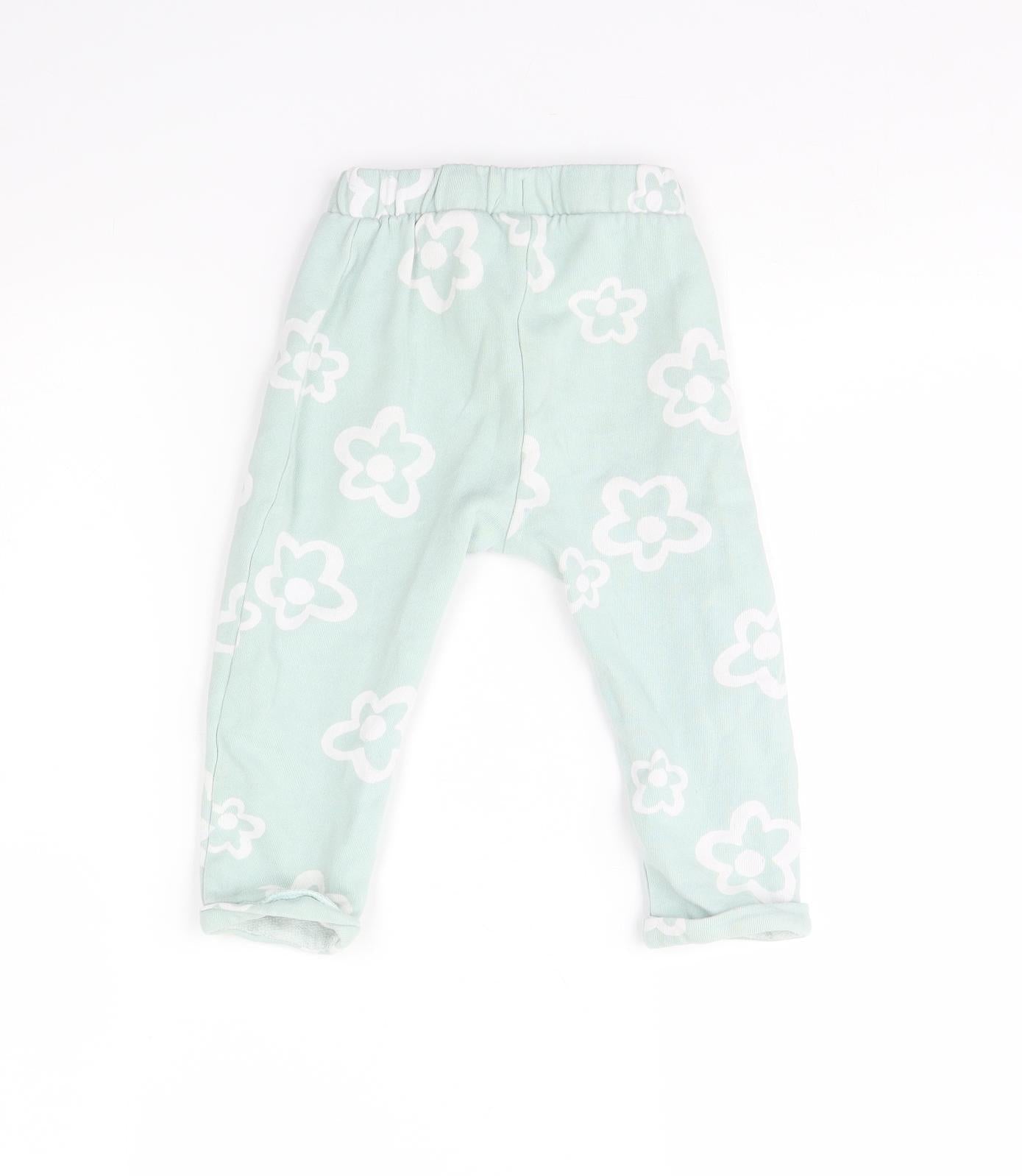 NEXT Baby Green Floral  Jogger Trousers Size 18 Months