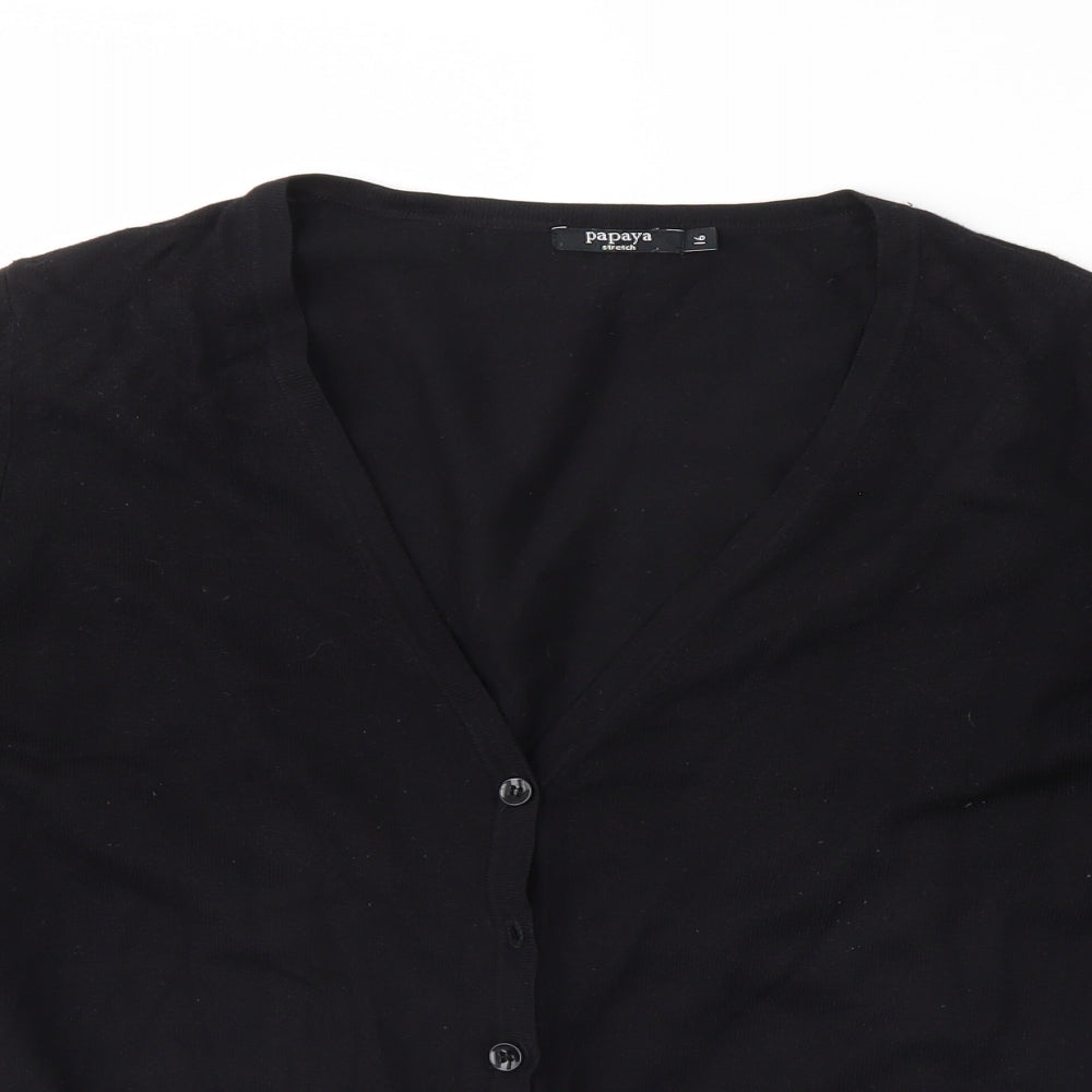 Papaya Womens Black   Cardigan Jumper Size 16