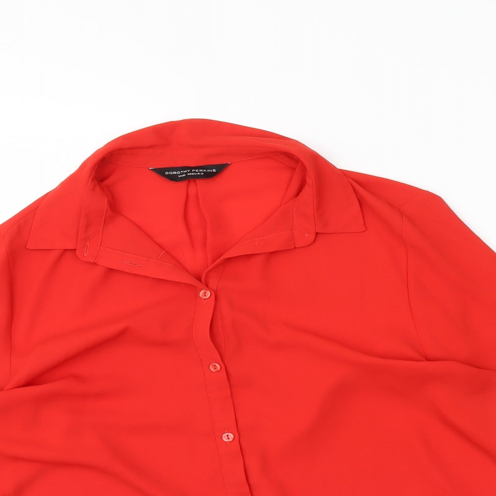 Dorothy Perkins Womens Red   Basic Button-Up Size 14