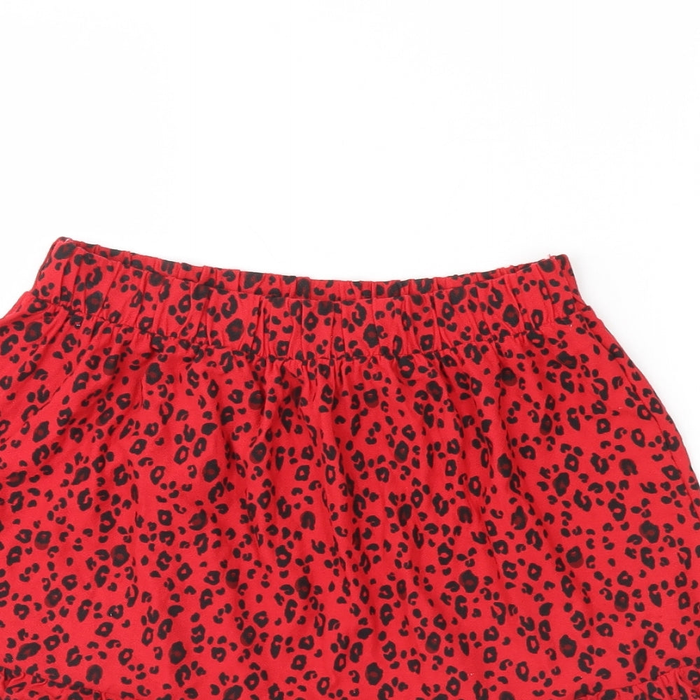 NEXT Womens Red Animal Print  Mini Skirt Size 10