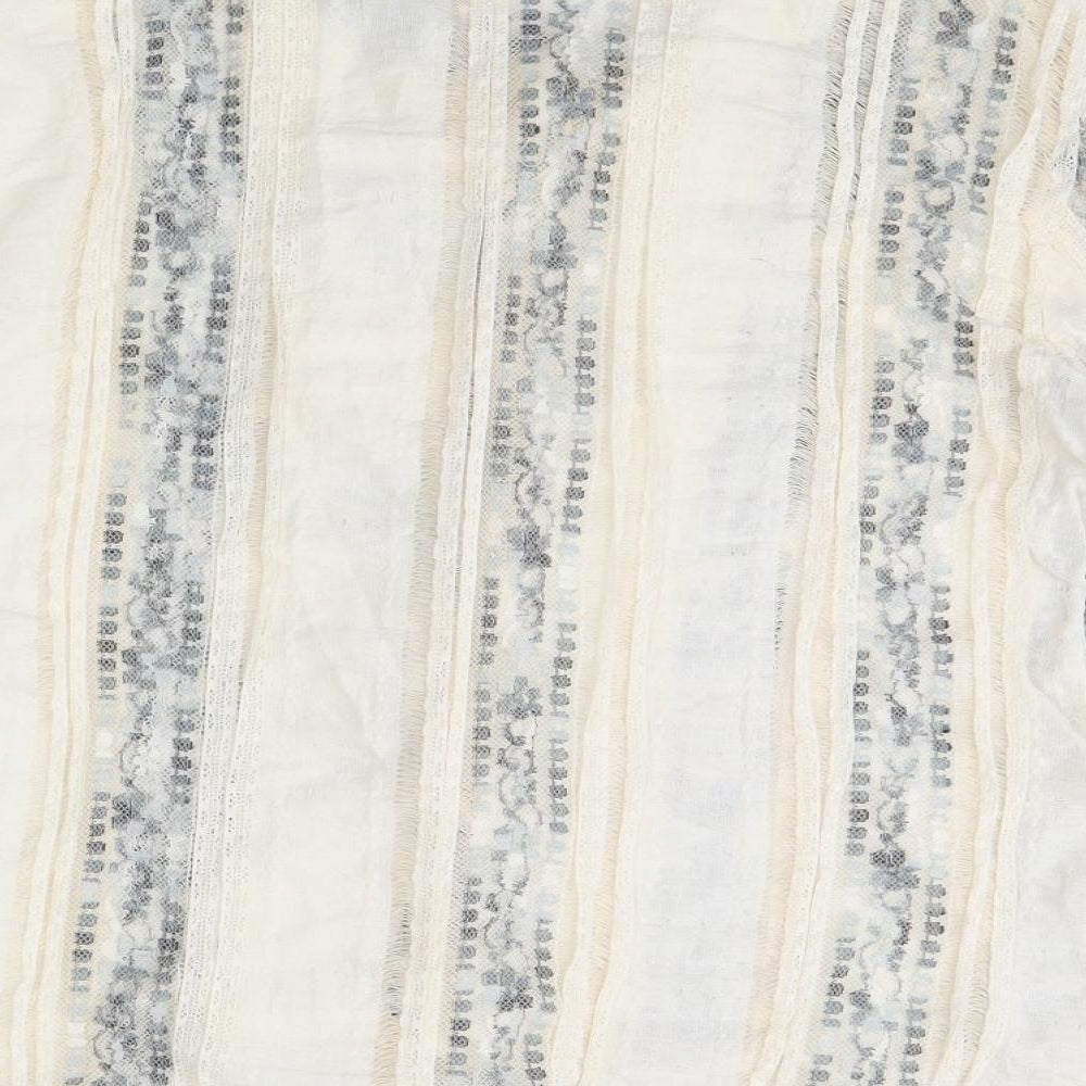 Zara Womens Ivory Striped  Basic Blouse Size M