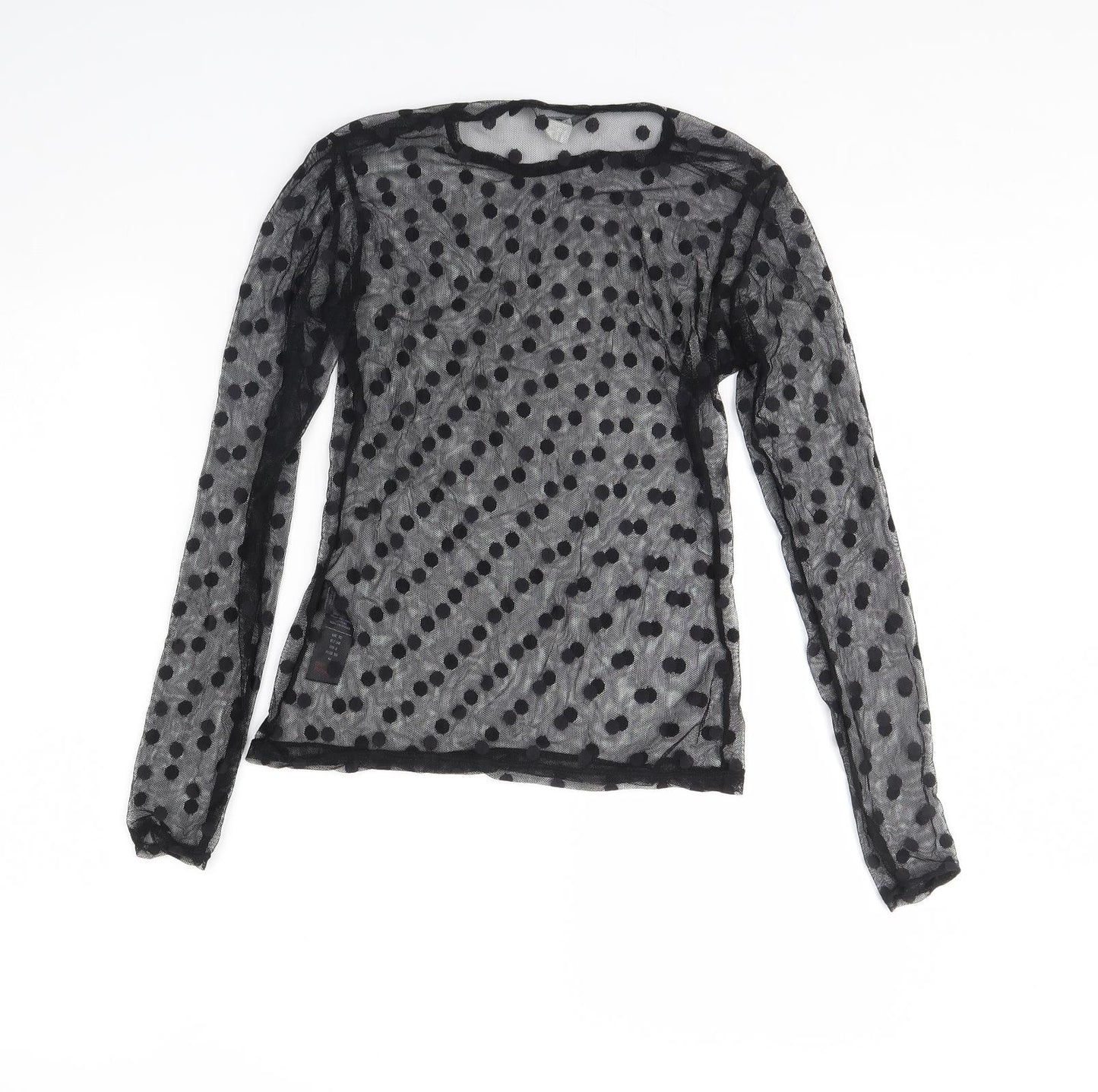 Daisy Street Womens Black Polka Dot  Basic Blouse Size 10