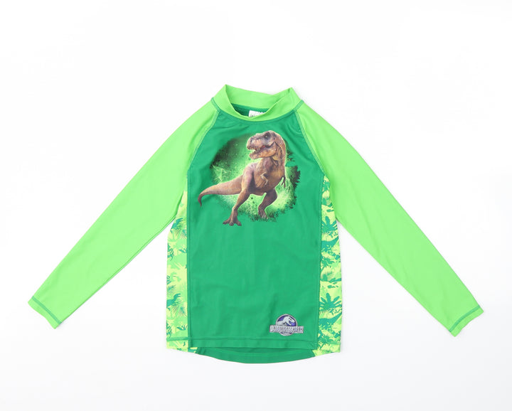 H&M Boys Green Basic T-Shirt Size 6 Years - Jurassic Park
