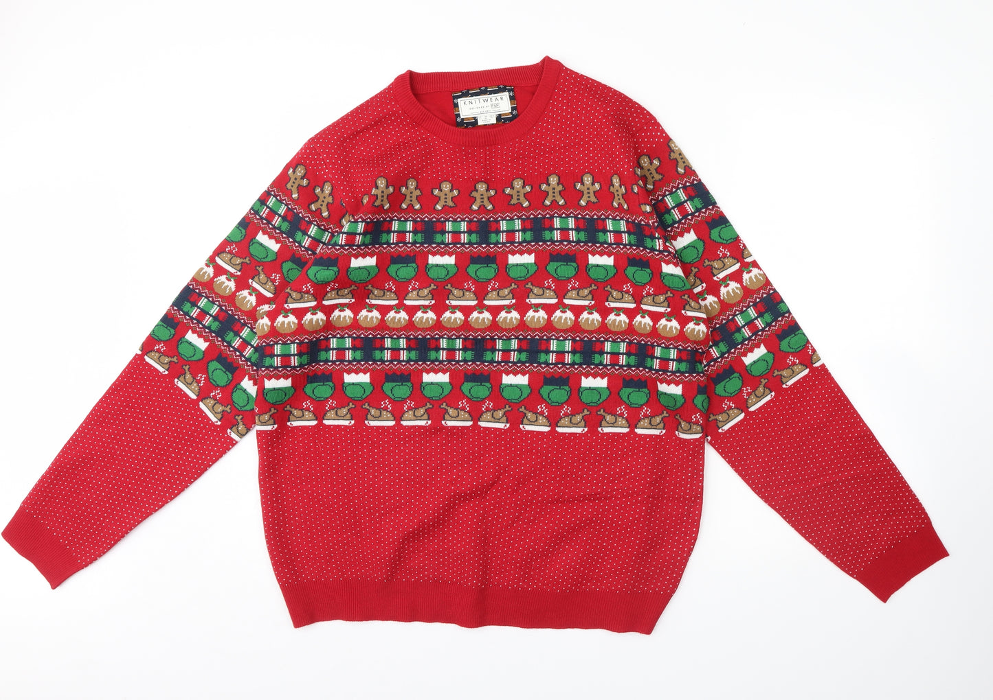 F&F Mens Red   Pullover Jumper Size XL  - Christmas jumper