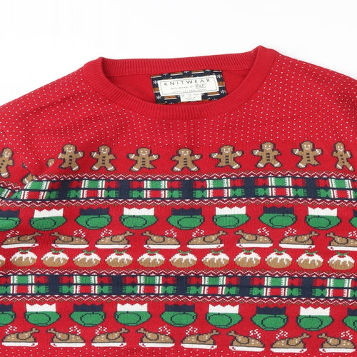 F&F Mens Red   Pullover Jumper Size XL  - Christmas jumper