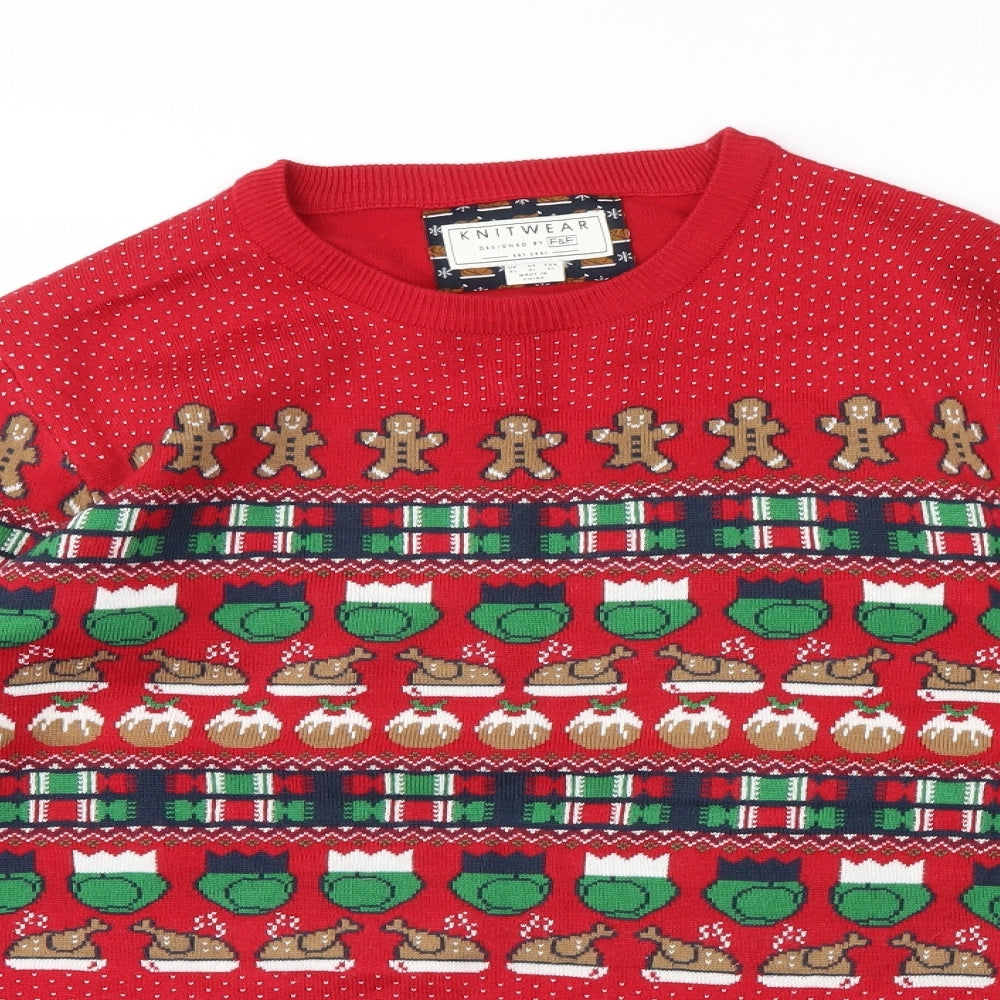 F&F Mens Red   Pullover Jumper Size XL  - Christmas jumper