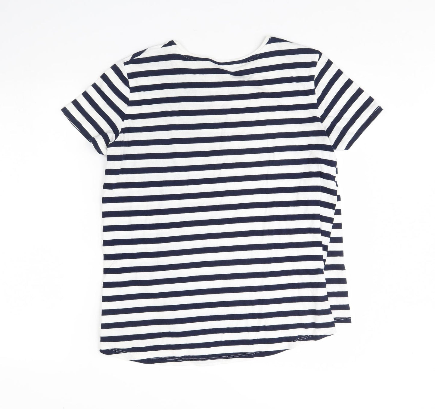 Zara Womens White Striped  Basic T-Shirt Size S