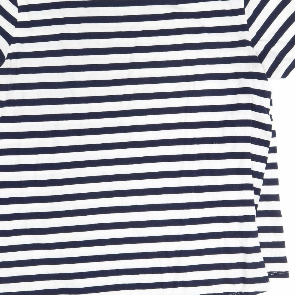 Zara Womens White Striped  Basic T-Shirt Size S