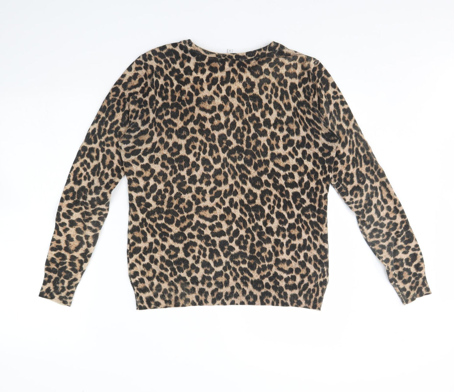 Warehouse Womens Brown Animal Print  Pullover Jumper Size 10
