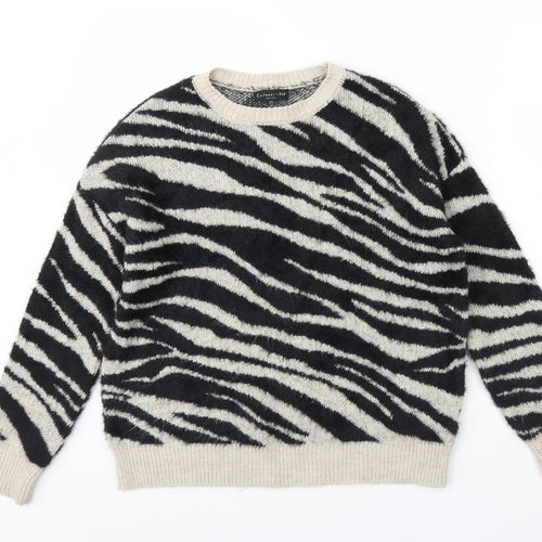 F&F Womens Ivory Animal Print  Pullover Jumper Size 6