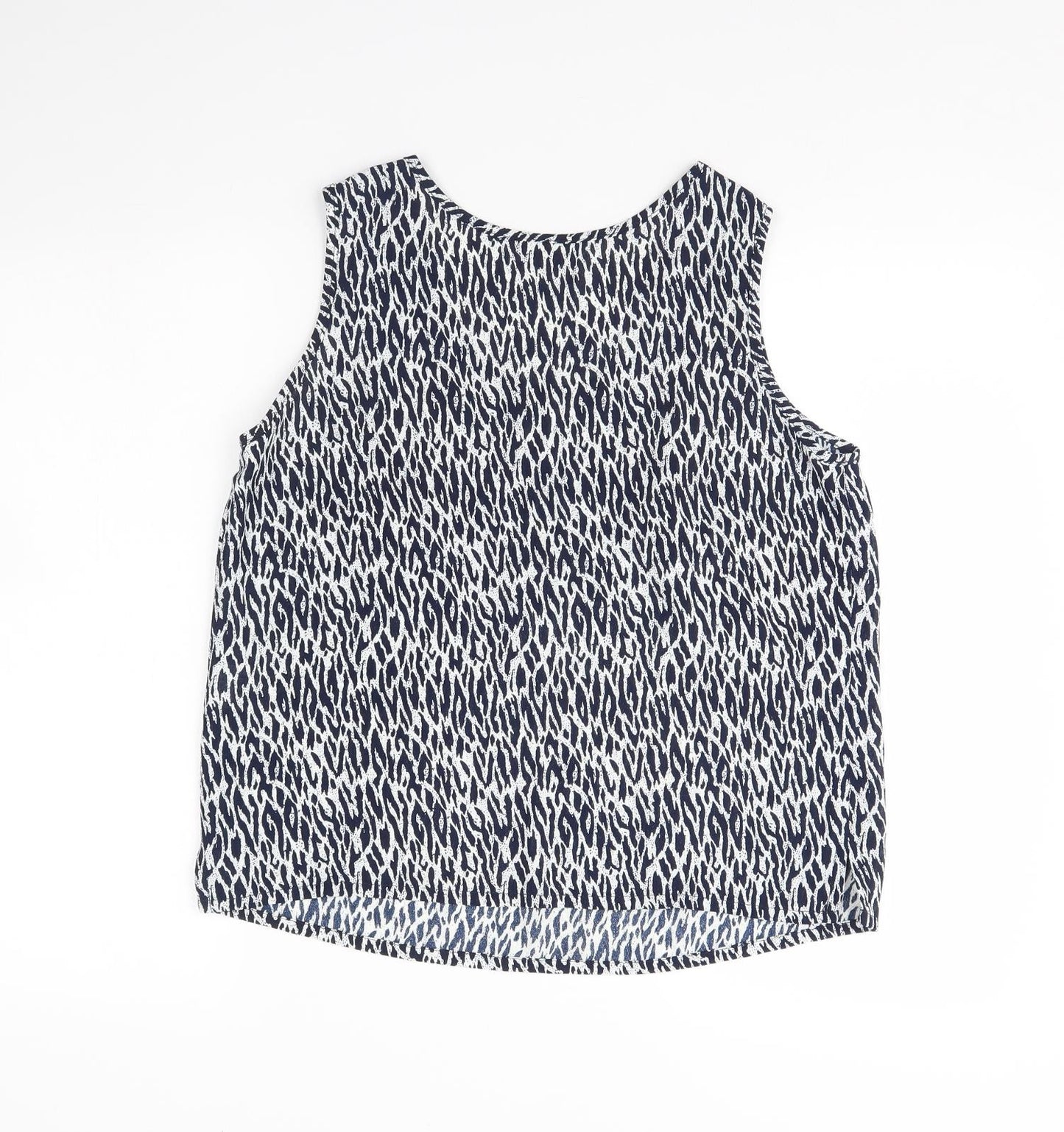 Roman Womens Blue Animal Print  Basic Tank Size 14