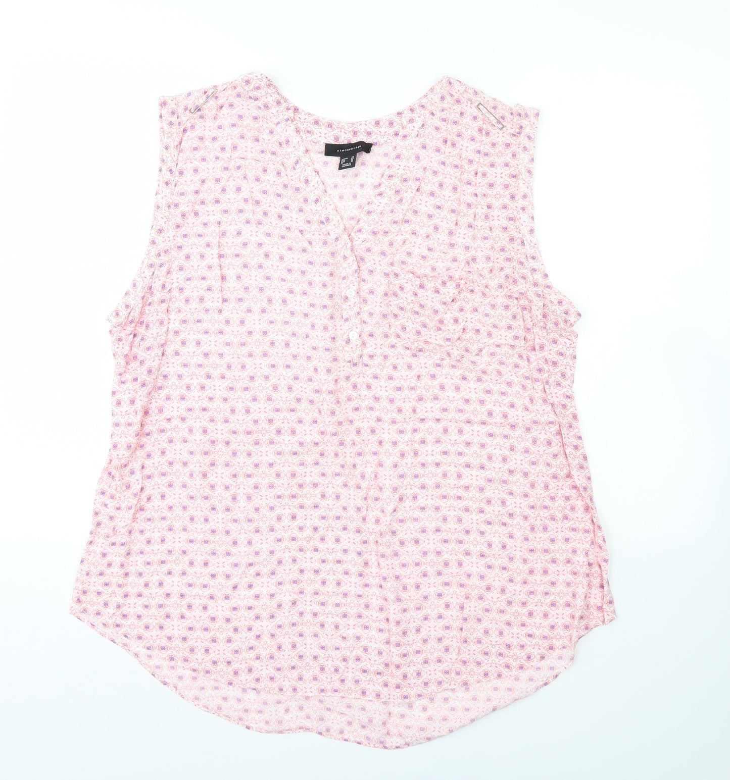 Atmosphere Womens Red Geometric  Basic Tank Size 20