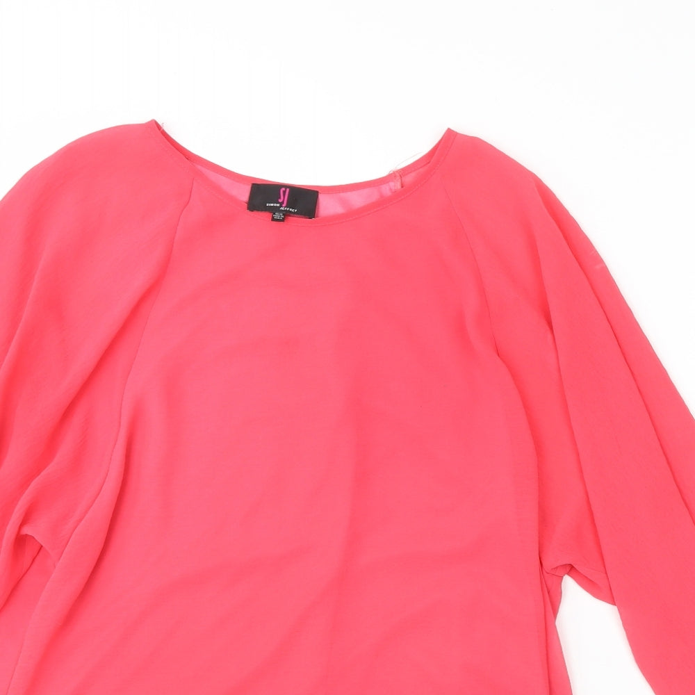 Simon Jefferey Womens Pink   Basic Blouse Size 10