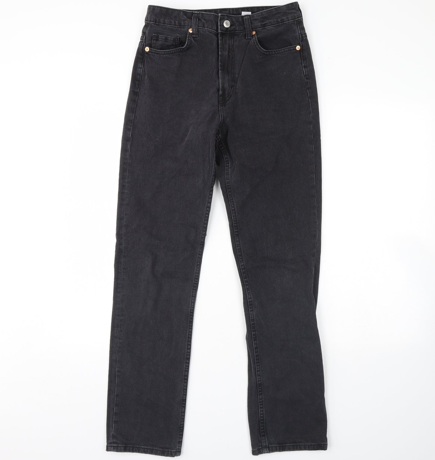 Preworn Womens Black  Denim Straight Jeans Size 8 L30 in