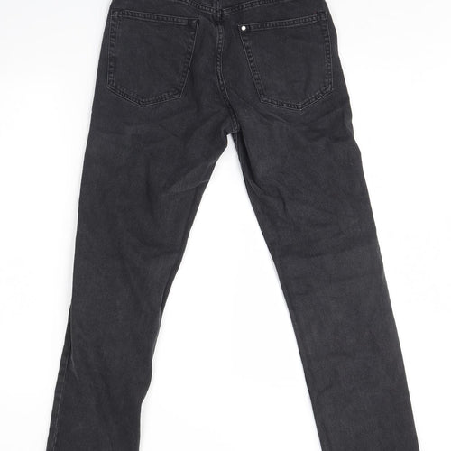 Preworn Womens Black  Denim Straight Jeans Size 8 L30 in