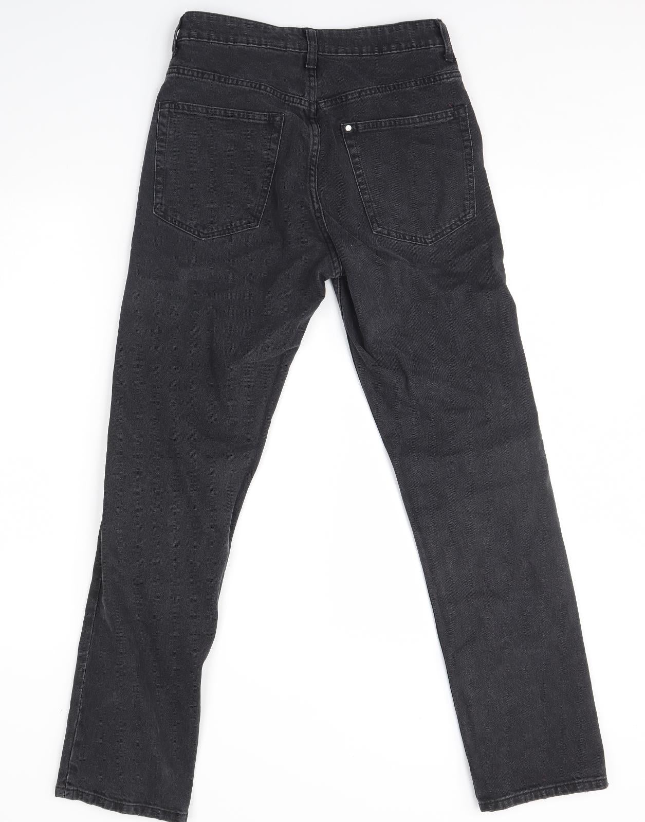 Preworn Womens Black  Denim Straight Jeans Size 8 L30 in