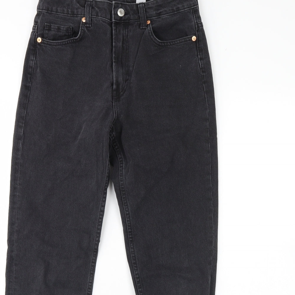 Preworn Womens Black  Denim Straight Jeans Size 8 L30 in