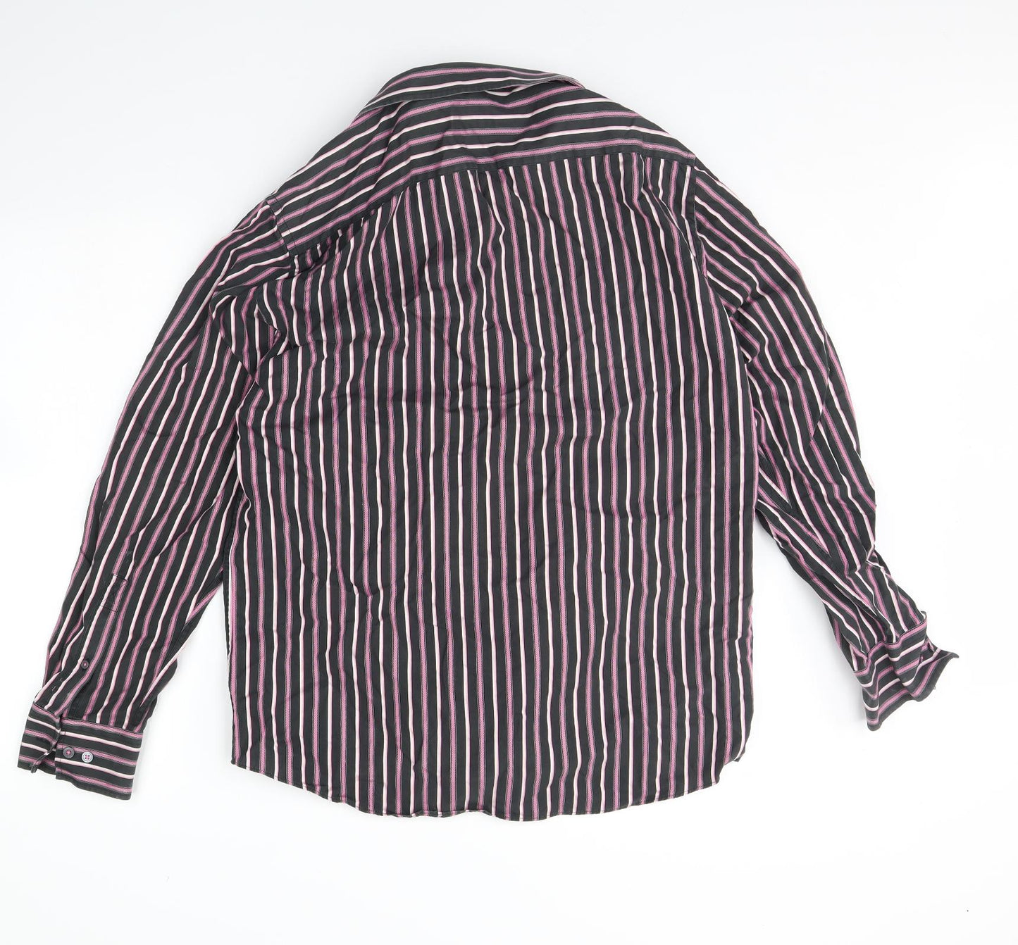 NEXT Mens Black Striped   Dress Shirt Size L