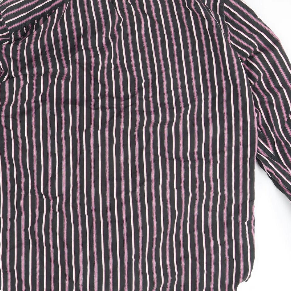 NEXT Mens Black Striped   Dress Shirt Size L